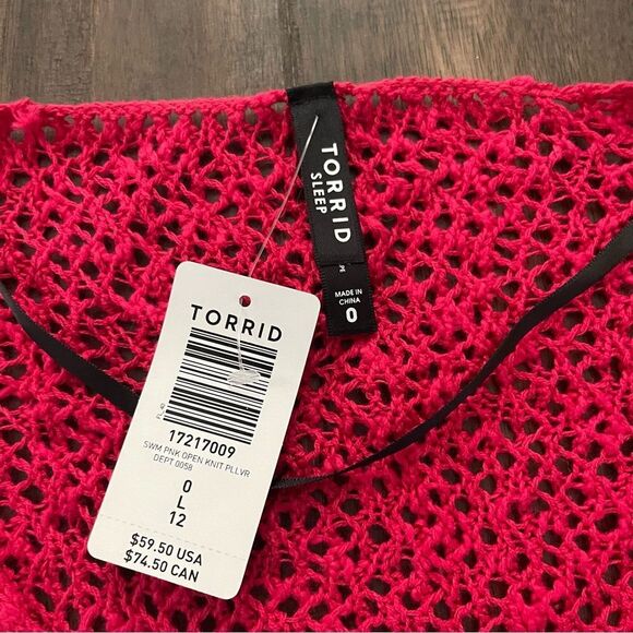 Torrid Red Open Knit V-Neck Sweater L 12 NWT - Picture 4 of 6